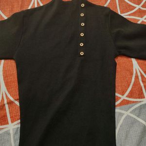 High Neck Black  Winter Top