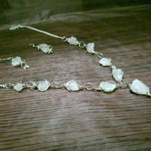 Goa White Stone Necklace With Earrings