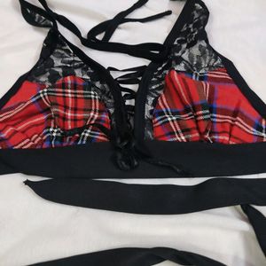 Checked Tie Up Innerwear