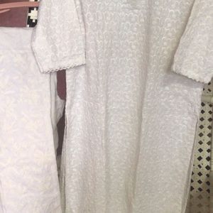 Pure White Chikankari Set