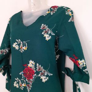 Green Floral Printed Dress (Women's)