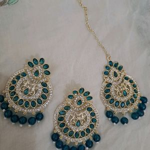 Beautiful Maang Teeka With Earrings Set