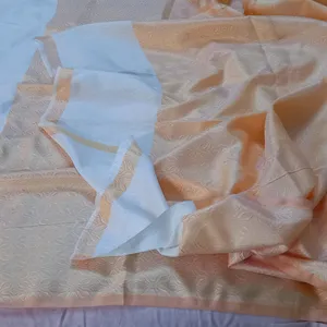 New Orange Nd White Party Wear Shawl