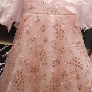 Baby Pink Cape Gown (5 to 6 Yrs)