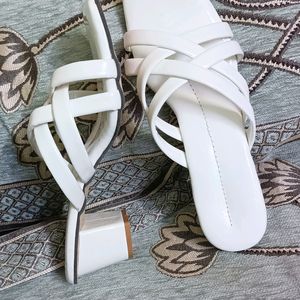 White Criss-cross Wedges Heels Sandles Every Size