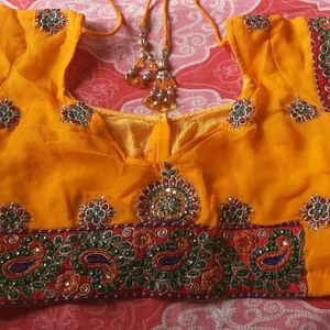 Embroidery Design Saree With Blouse