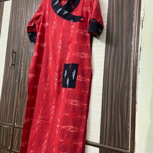 Red And Black Kurta