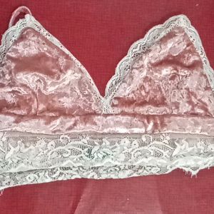 Hot Velvet Pink Bra For Divas