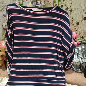 Women Striped Baggy Top