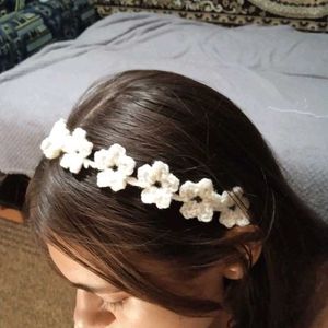 White Crochet Headband