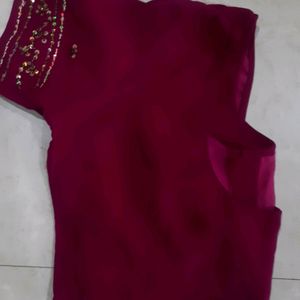 Ambroider Saree With Blouse. Only 1time Used.