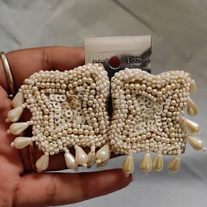 Milk White Beads Studs