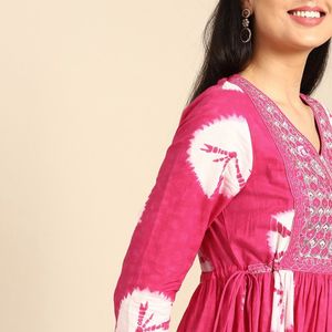 Rose Anarkali Kurta Set For Traditional Wear