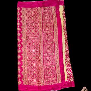 Khadi Silk Ajarakh Printed Saree