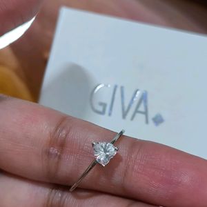 Giva Silver 925 Heart Shaped Zirconia Ring