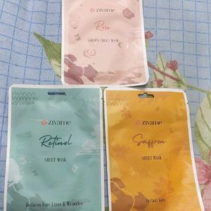 Zivame Sheet Mask Rose Saffron & Retinol Pack Of 3