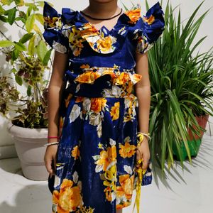 Royal Blue Frock For Kids