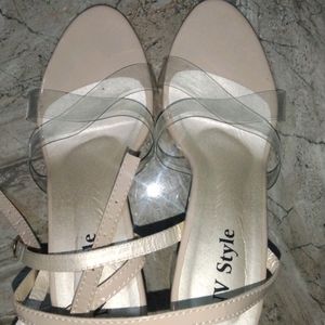 Women Off White Heel Sandal