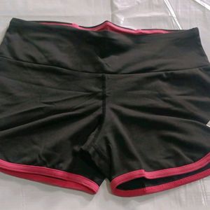 Black PIYO Spandex Stretch Booty Workout Shorts