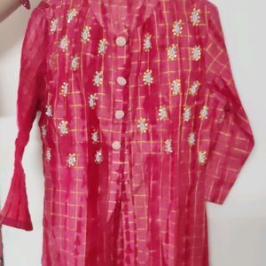 Chanderi Slit Kurti