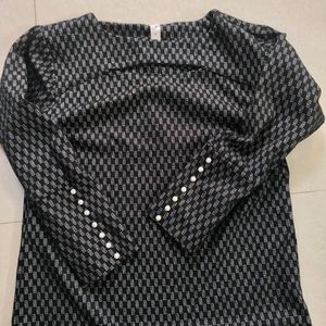 Black Stylish Neck Design Top