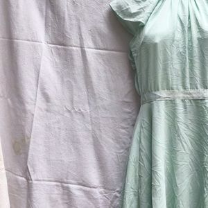 11T. CUTE LIGHT SEA GREEN MINI FROCK