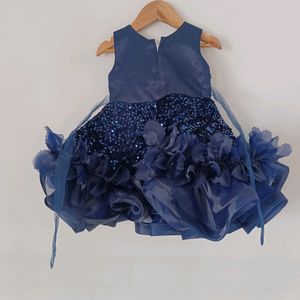 Navy Blue Sequence Fancy Frock (Girls)