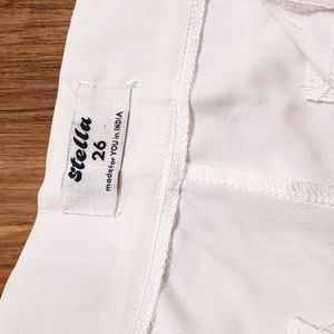 Stella White Side Hook Trousers