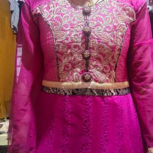 Dress Gown Type Anarkali // Pink Color