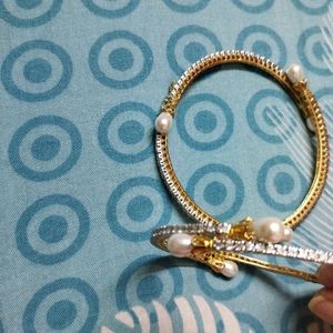 Diamond And Pearls Bangles