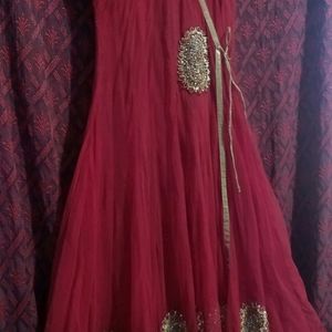 Red Anarkali Dress+ Pjama❣️