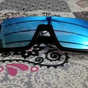 Blue Reflection Sunglasses With Black Frame