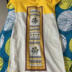 Women Printed Yellow Kurti