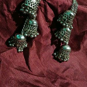 Long Oxidised Jhumka For Girls