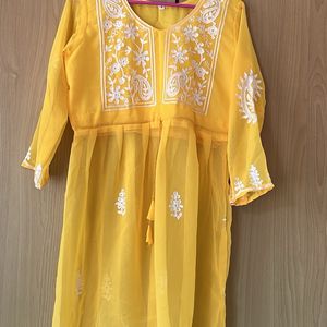 Yellow Transparent Kurti