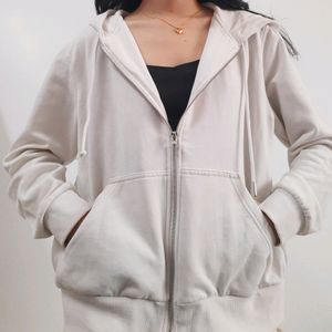 H&M White Jacket Hoodie For Women