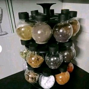 24 PCS SPICE RACK  BLACK