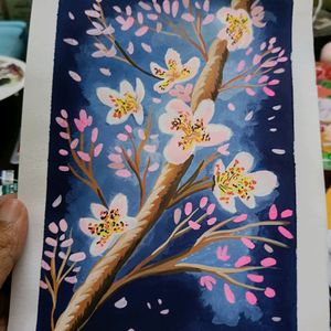 Aesthetic Floral Painting On A5 Sheet