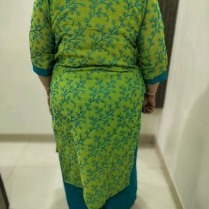 Green Kurti With Palazzo Set