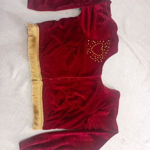 Maroon Colour Velvet Blouse