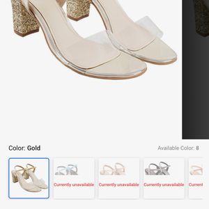 Mochi Women Gold Heels Sandal Size Euro 35(UK2)