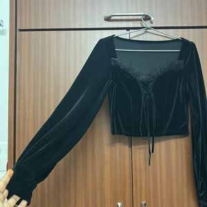 Women Black Velvet Top