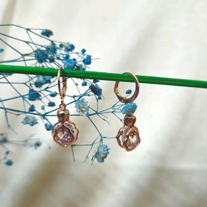 Anti-tarnish Caged AD Stone Earrings