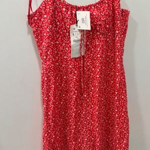 Zara Red Slit Summer Dress