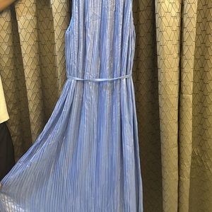 Blue Pleated Dress