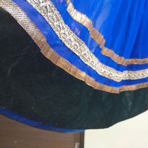 Blue Net Anarkali