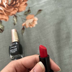 2 Lipsticks And Lakme Eyeliner