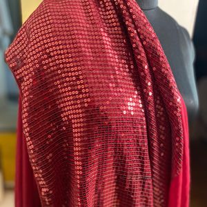 Sequin Maroon Saree