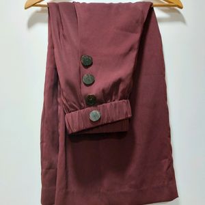 Burgundy Culotte Pants