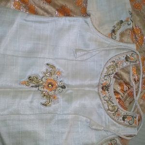 A pretty sharara dress  with delicate hand embroid